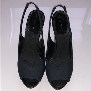 DKNY Italian Sling Back Wedge Sandals